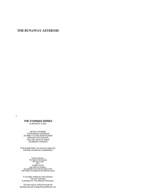 The Runaway Asteroid by Michael D. Cooper