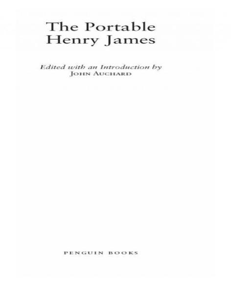 The Portable Henry James by Henry James