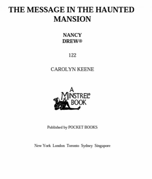 The Message in the Haunted Mansion by Carolyn Keene