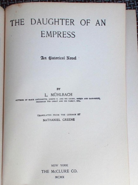 The Daughter of an Empress by L. Mühlbach