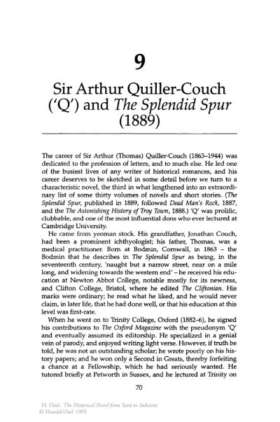 The Splendid Spur by Arthur Quiller-Couch