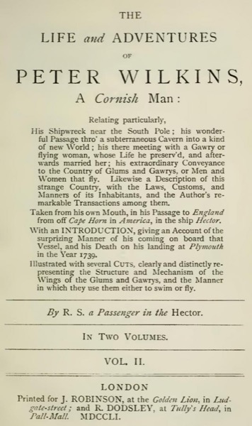 Life And Adventures Of Peter Wilkins, Vol. I. (of II.) by Robert Paltock