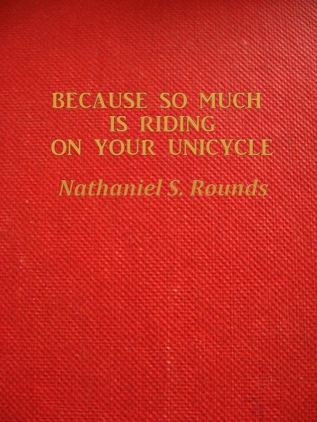 BECAUSE SO MUCH IS RIDING ON YOUR UNICYCLE by Fowlpox Press