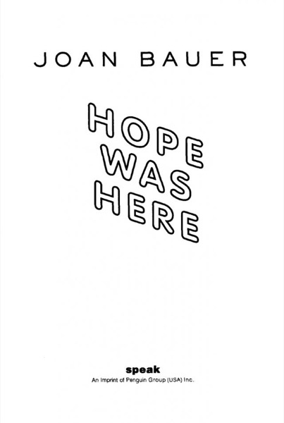 Hope Was Here by Joan Bauer