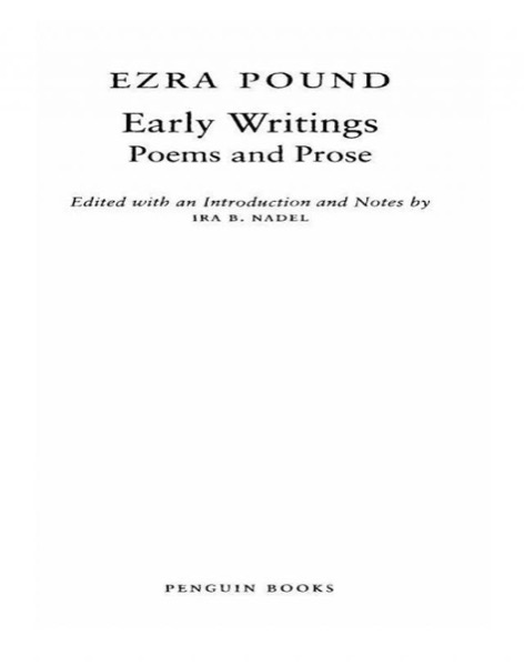 Early Writings by Ezra Pound