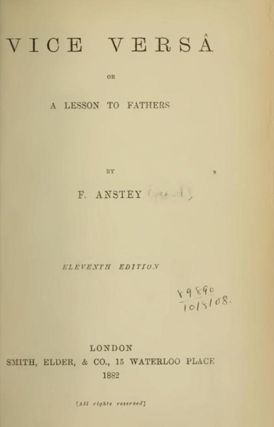 Vice Versa; or, A Lesson to Fathers by F. Anstey