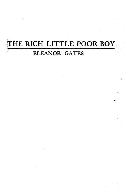 The Rich Little Poor Boy by Eleanor Gates