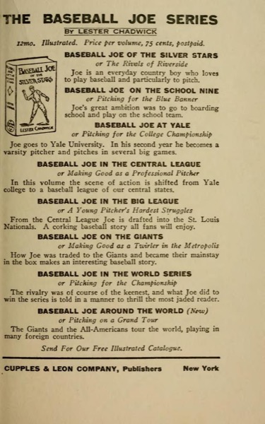 Baseball Joe in the Central League; or, Making Good as a Professional Pitcher by Lester Chadwick