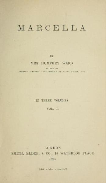 Marcella by Mrs. Humphry Ward