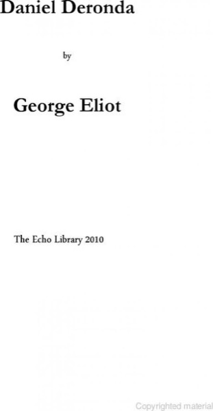 Daniel Deronda by George Eliot