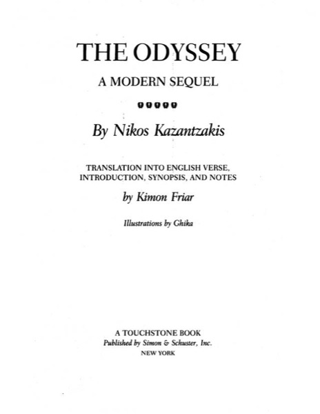 The Odyssey: A Modern Sequel by Nikos Kazantzakis