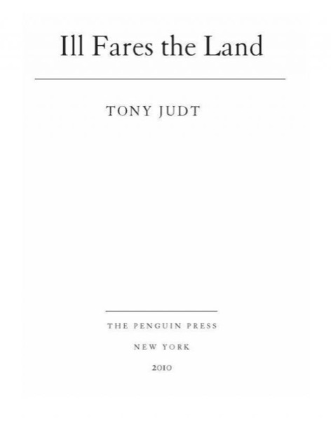 Ill Fares the Land by Tony Judt