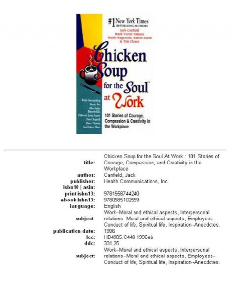 Chicken Soup for the Soul at Work 101 Stories of Courage by Jack Canfield