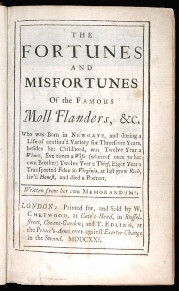 The Fortunes and Misfortunes of the Famous Moll Flanders by Daniel Defoe