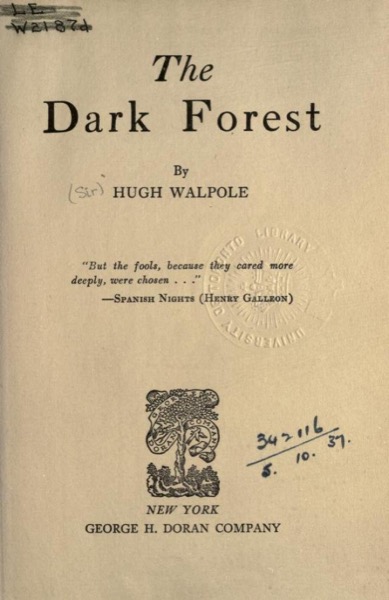 The Dark Forest by Sir Hugh Walpole