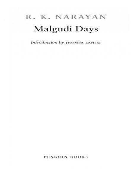 Malgudi Days by R. K. Narayan