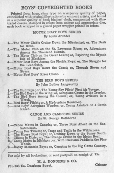 Motor Boat Boys' River Chase; or, Six Chums Afloat and Ashore by Burt L. Standish