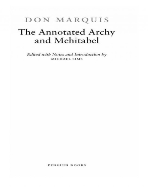 The Annotated Archy and Mehitabel