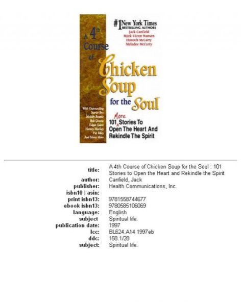 A 4th Course of Chicken Soup for the Soul by Jack Canfield