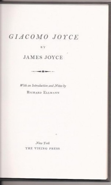 Giacomo Joyce by James Joyce