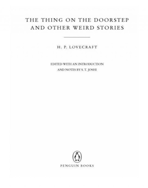 The Thing on the Doorstep and Other Weird Stories by H. P. Lovecraft