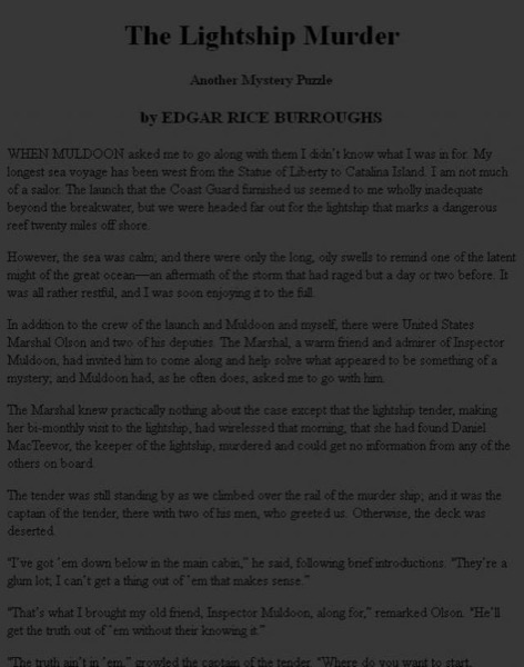 The Lightship Murder by Edgar Rice Burroughs