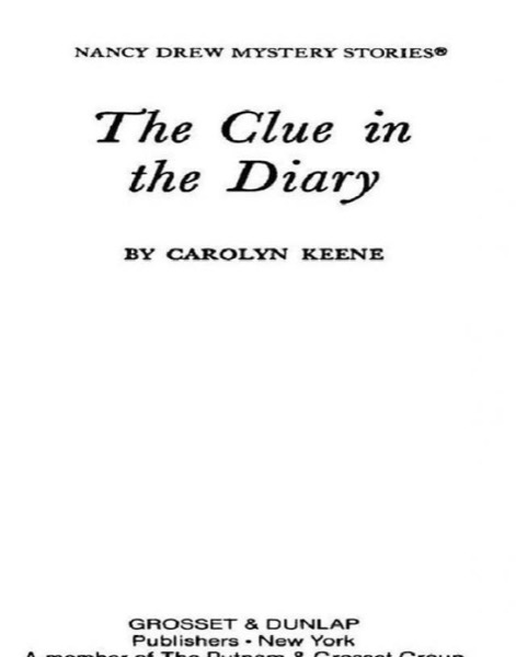 The Clue in the Diary by Carolyn Keene