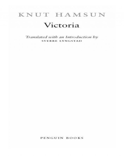 Victoria: A Love Story by Knut Hamsun